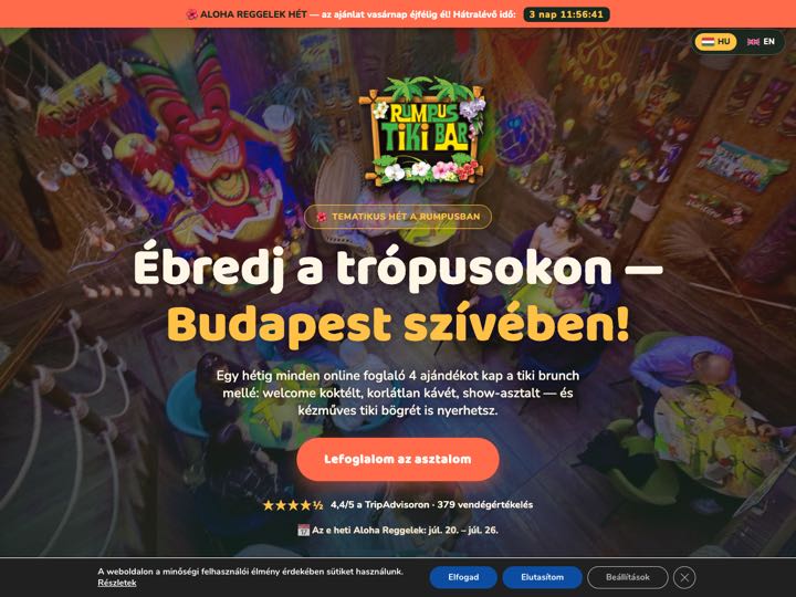 Rumpus Tiki Bar demó oldal