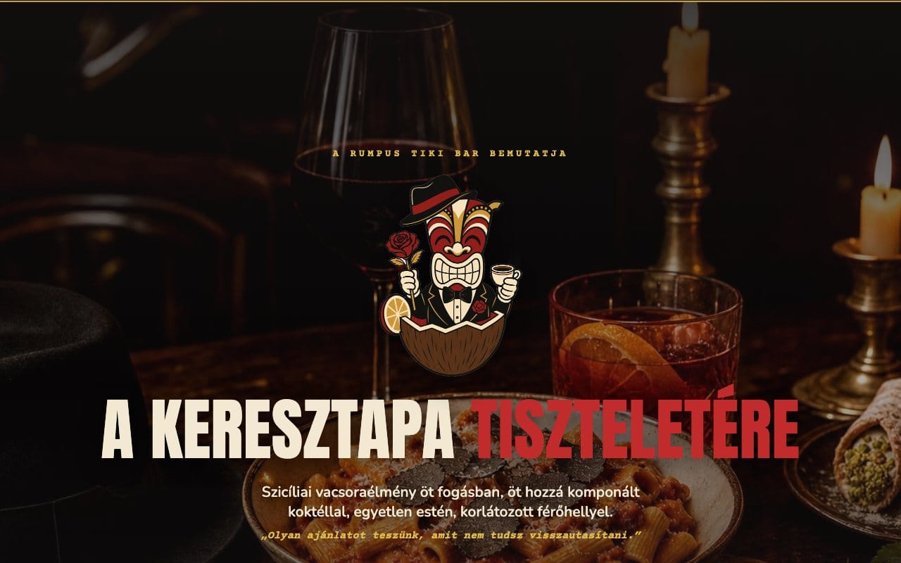A Keresztapa-est landing oldala