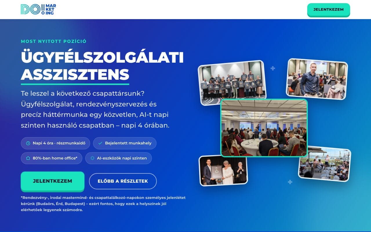 A DO! marketing ügyfélszolgálati asszisztens álláshirdetése